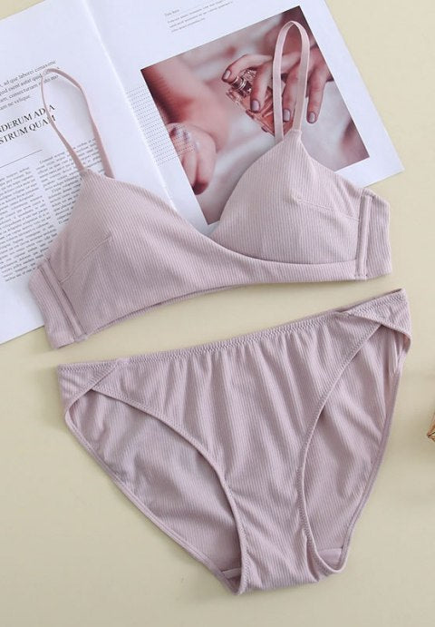 Tell It To Me Ribbed Comfort Bra Set