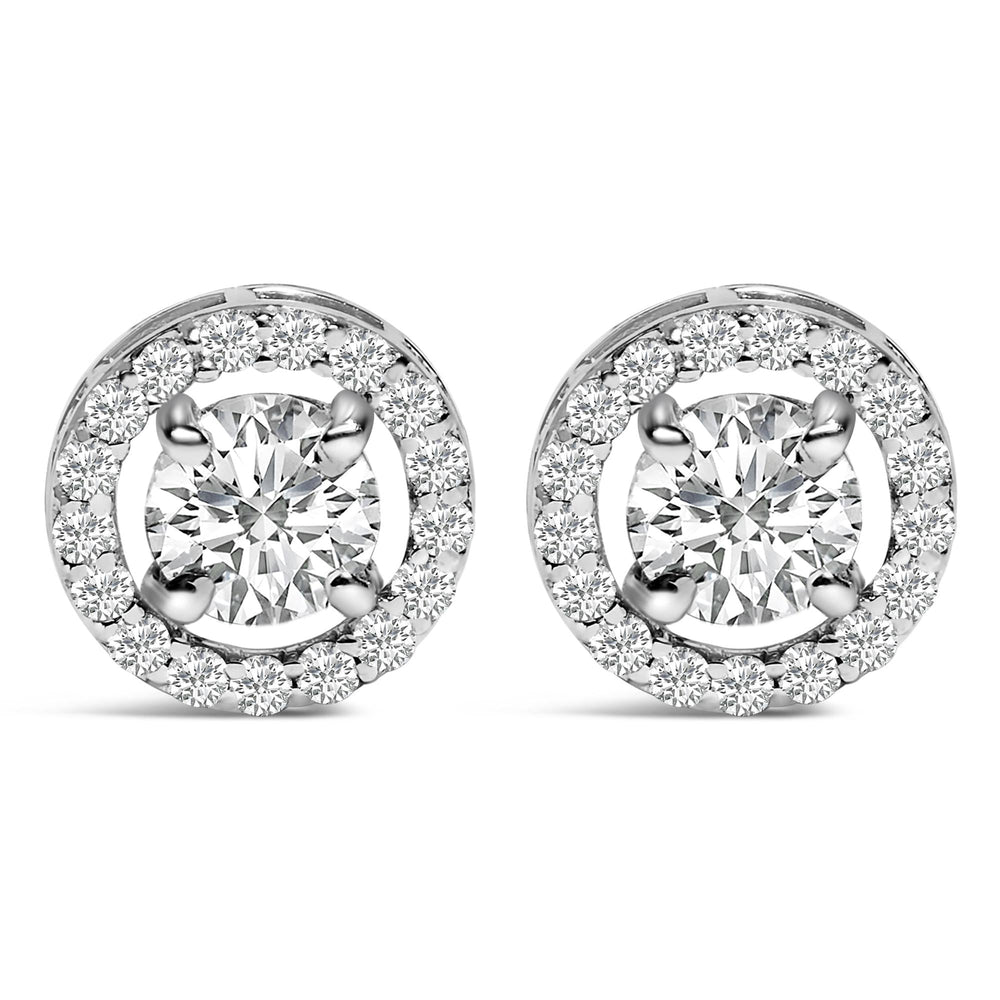 Men's 14K White Gold 1 3/4 Cttw Lab Grown Diamond Halo Cufflink