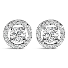 Men's 14K White Gold 1 3/4 Cttw Lab Grown Diamond Halo Cufflink