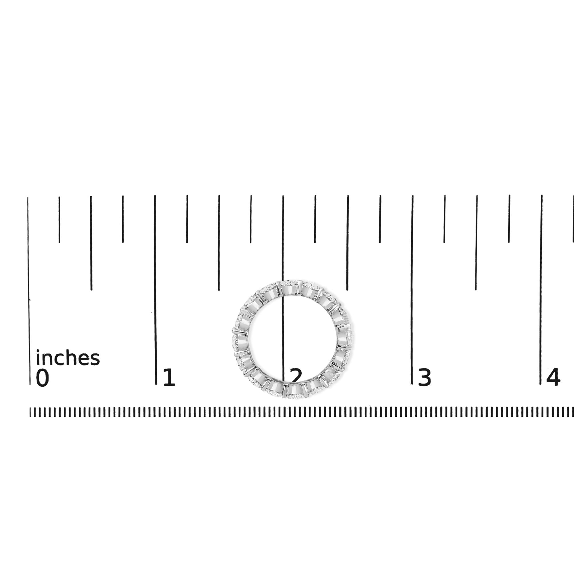 14K White Gold 6 1/2 Cttw Oval Lab Grown Diamond Eternity Band Ring (E-F Color, VS1-VS2 Clarity) - Ring Size 6.75
