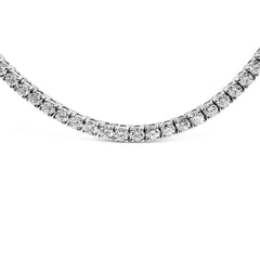 14K White Gold 10 3/4 Cttw Lab Grown Diamond Tennis Necklace