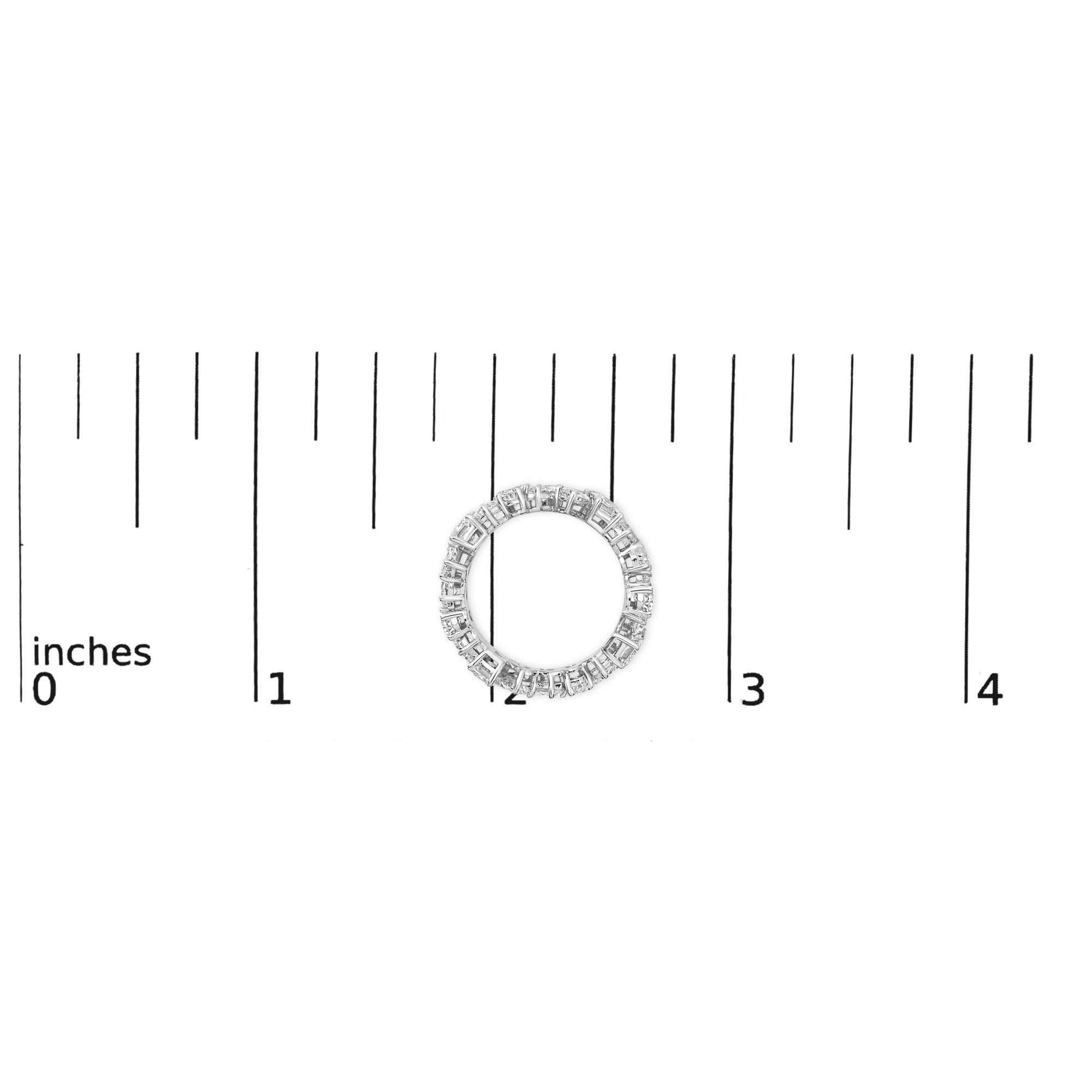 14K White Gold 3 1/3 Cttw Lab Grown Multi Shape Diamond Eternity Band Ring  - Size 6