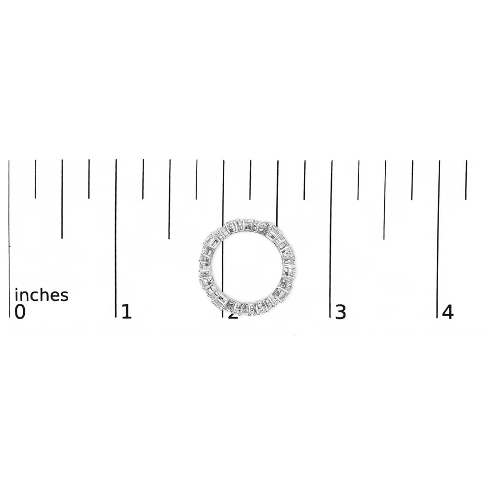 14K White Gold 3 1/3 Cttw Lab Grown Multi Shape Diamond Eternity Band Ring  - Size 6