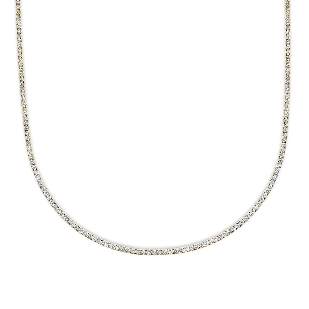 14K Yellow Gold 12.0 Cttw Lab Grown Diamond Tennis Necklace