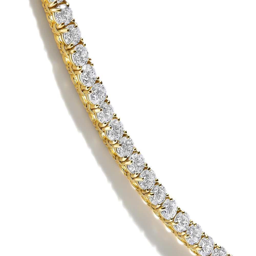 14K Yellow Gold 12.0 Cttw Lab Grown Diamond Tennis Necklace