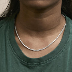 14K Yellow Gold 12.0 Cttw Lab Grown Diamond Tennis Necklace