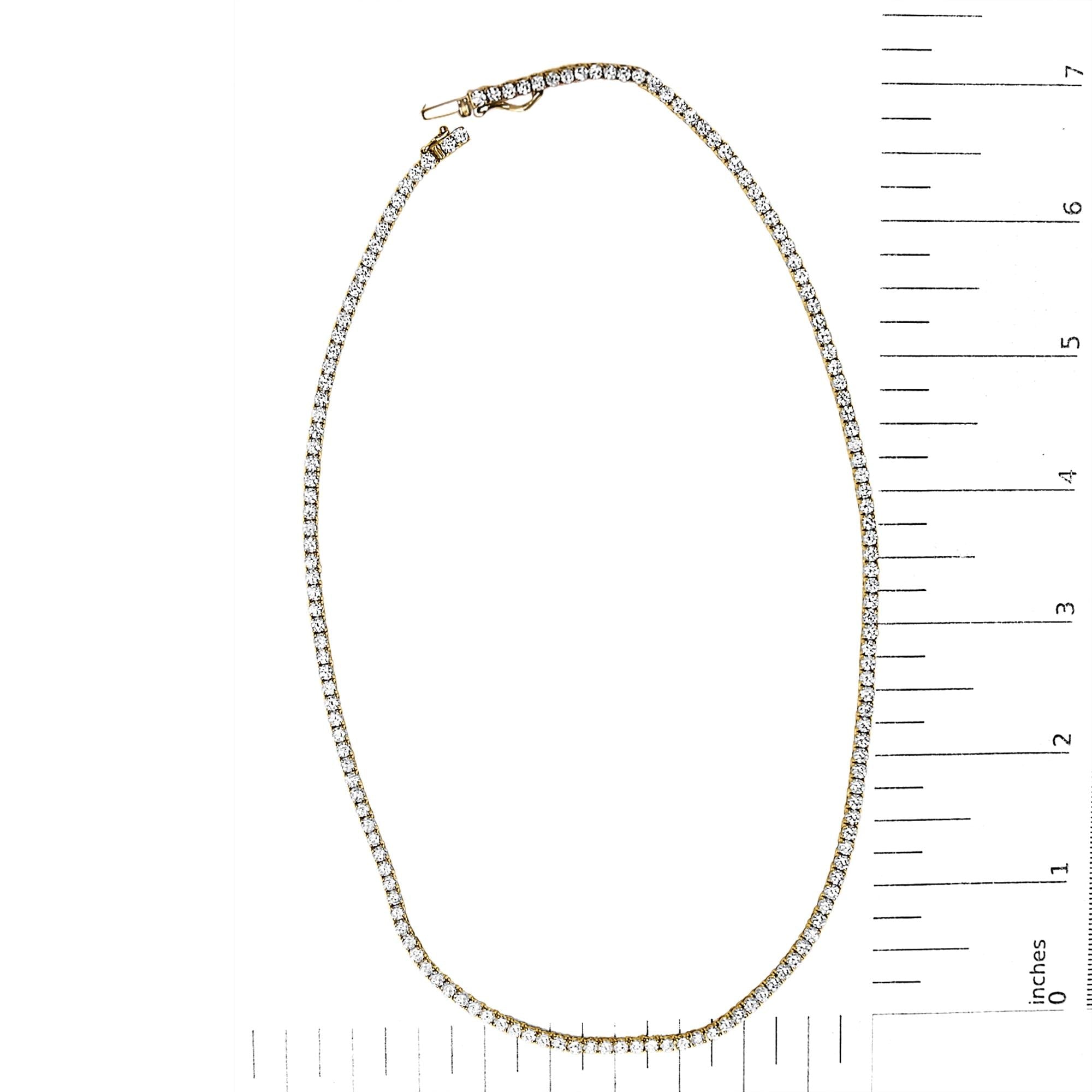 14K Yellow Gold 12.0 Cttw Lab Grown Diamond Tennis Necklace