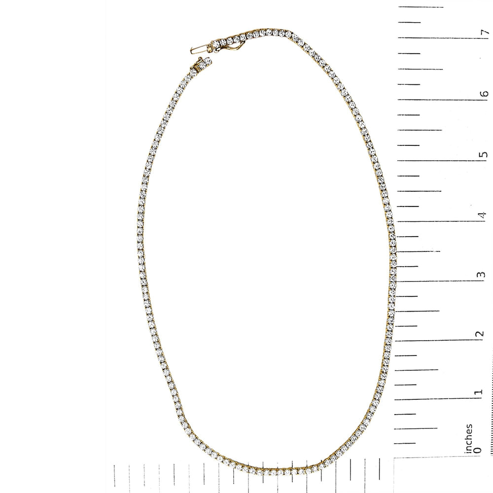 14K Yellow Gold 12.0 Cttw Lab Grown Diamond Tennis Necklace