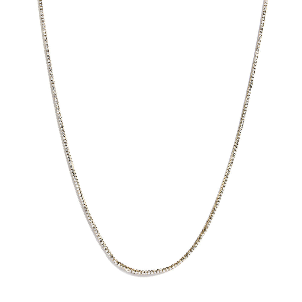 14K Yellow Gold 5.0 Cttw Lab Grown Diamond Tennis Necklace