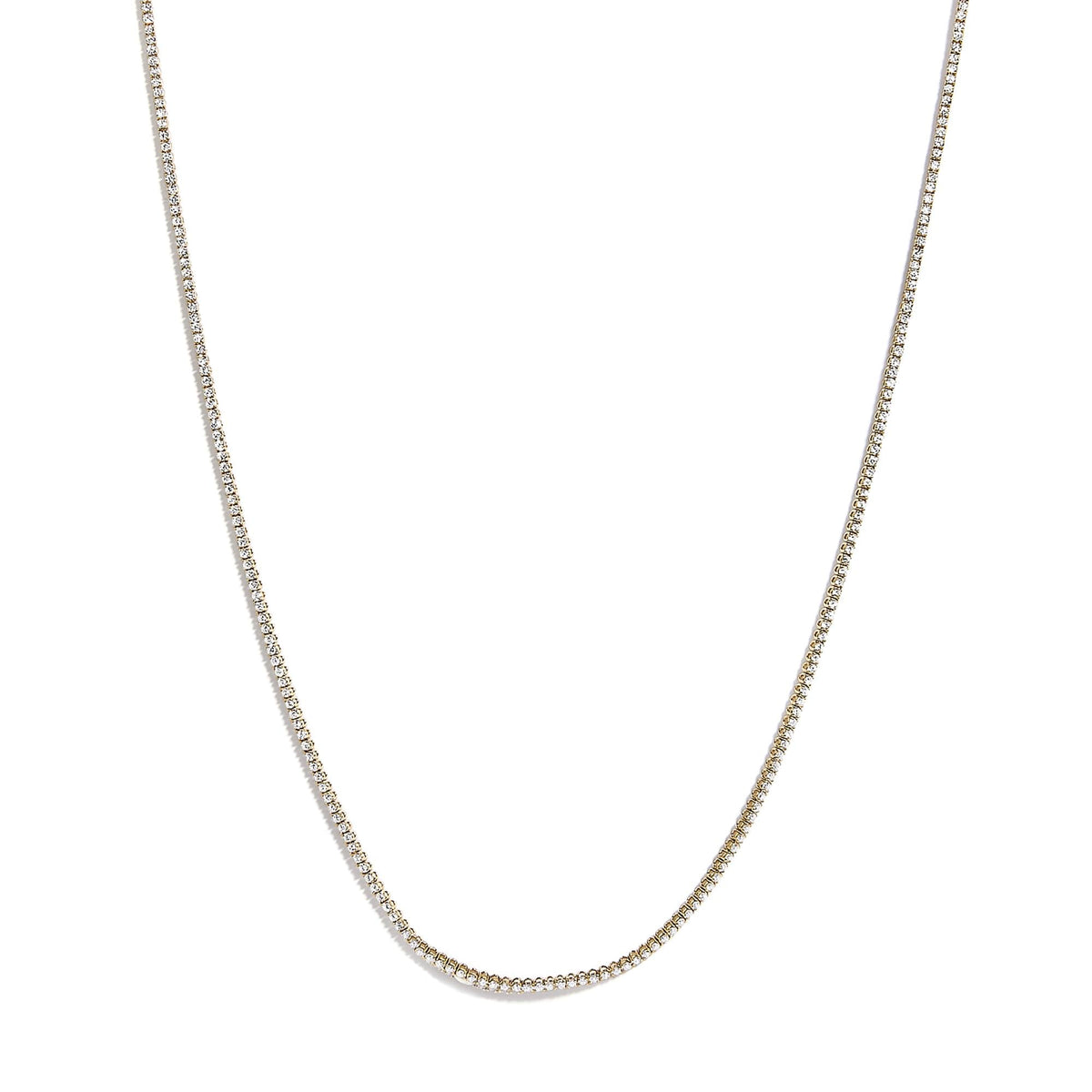 14K Yellow Gold 5.0 Cttw Lab Grown Diamond Tennis Necklace
