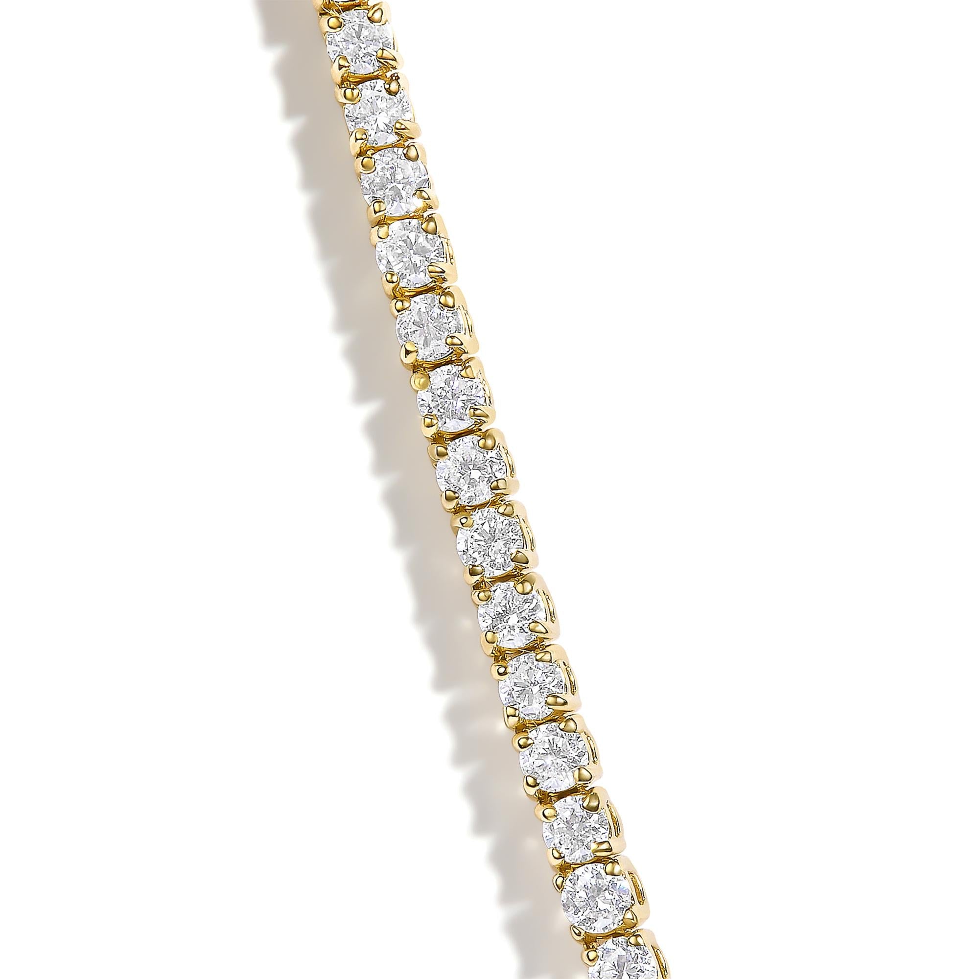 14K Yellow Gold 5.0 Cttw Lab Grown Diamond Tennis Necklace