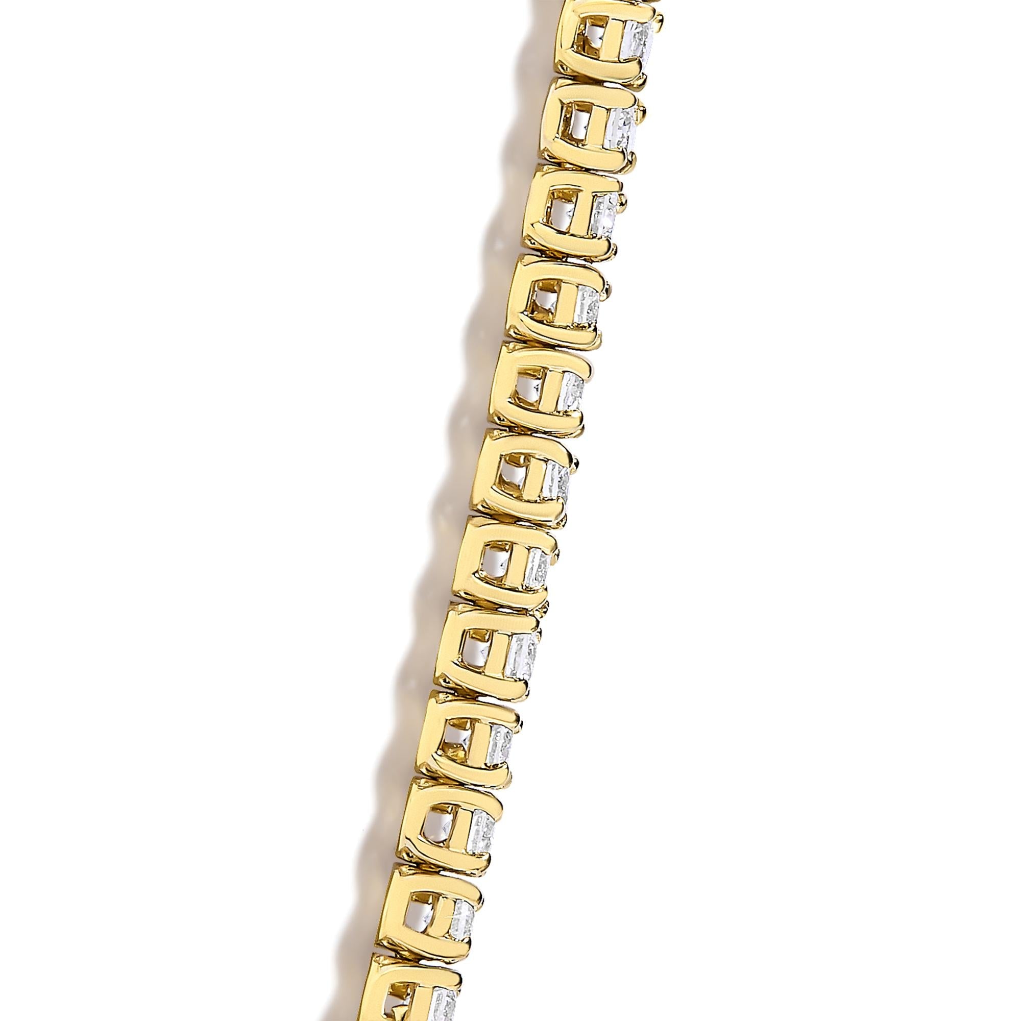 14K Yellow Gold 5.0 Cttw Lab Grown Diamond Tennis Necklace