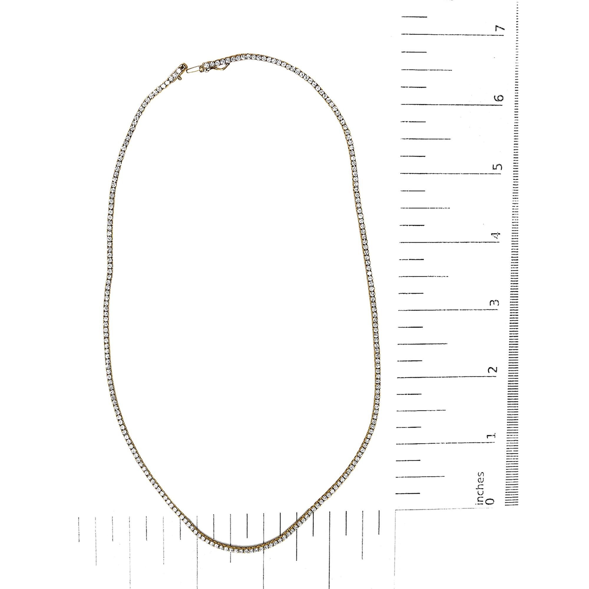 14K Yellow Gold 5.0 Cttw Lab Grown Diamond Tennis Necklace