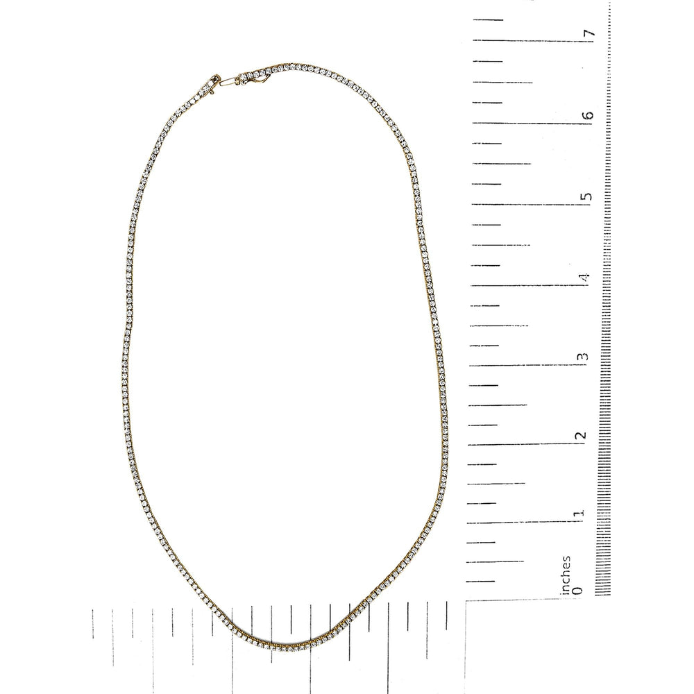 14K Yellow Gold 5.0 Cttw Lab Grown Diamond Tennis Necklace