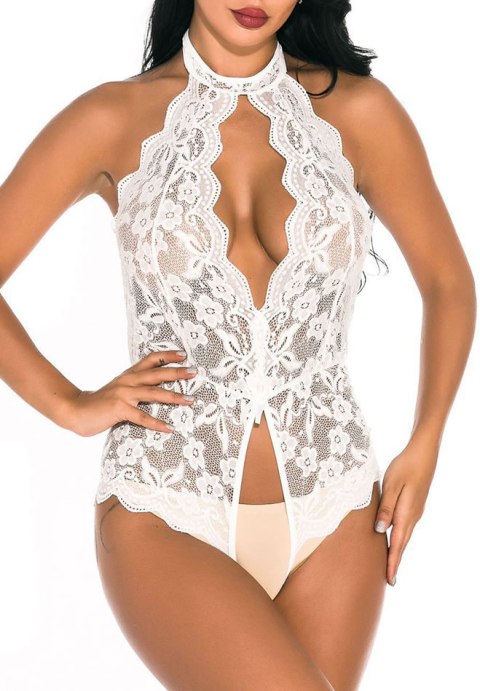 White Lace Top with Open Back Detail