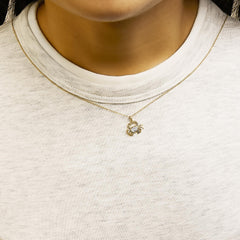 14K Yellow Gold 1/5 Cttw Lab Grown Diamond Crab Pendant Necklace
