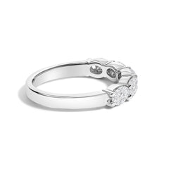 14K White Gold 1 1/4 Cttw Lab Grown Oval East West Band Ring
