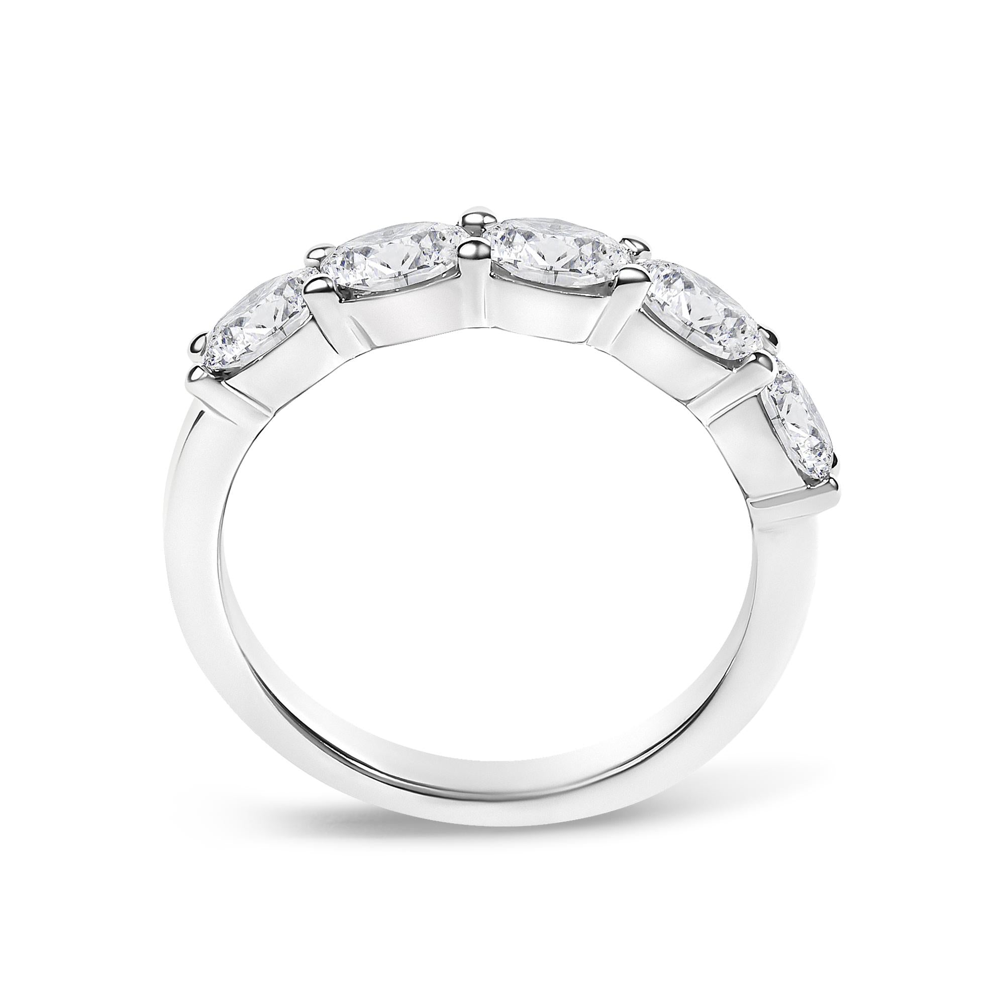 14K White Gold 1 1/4 Cttw Lab Grown Oval East West Band Ring