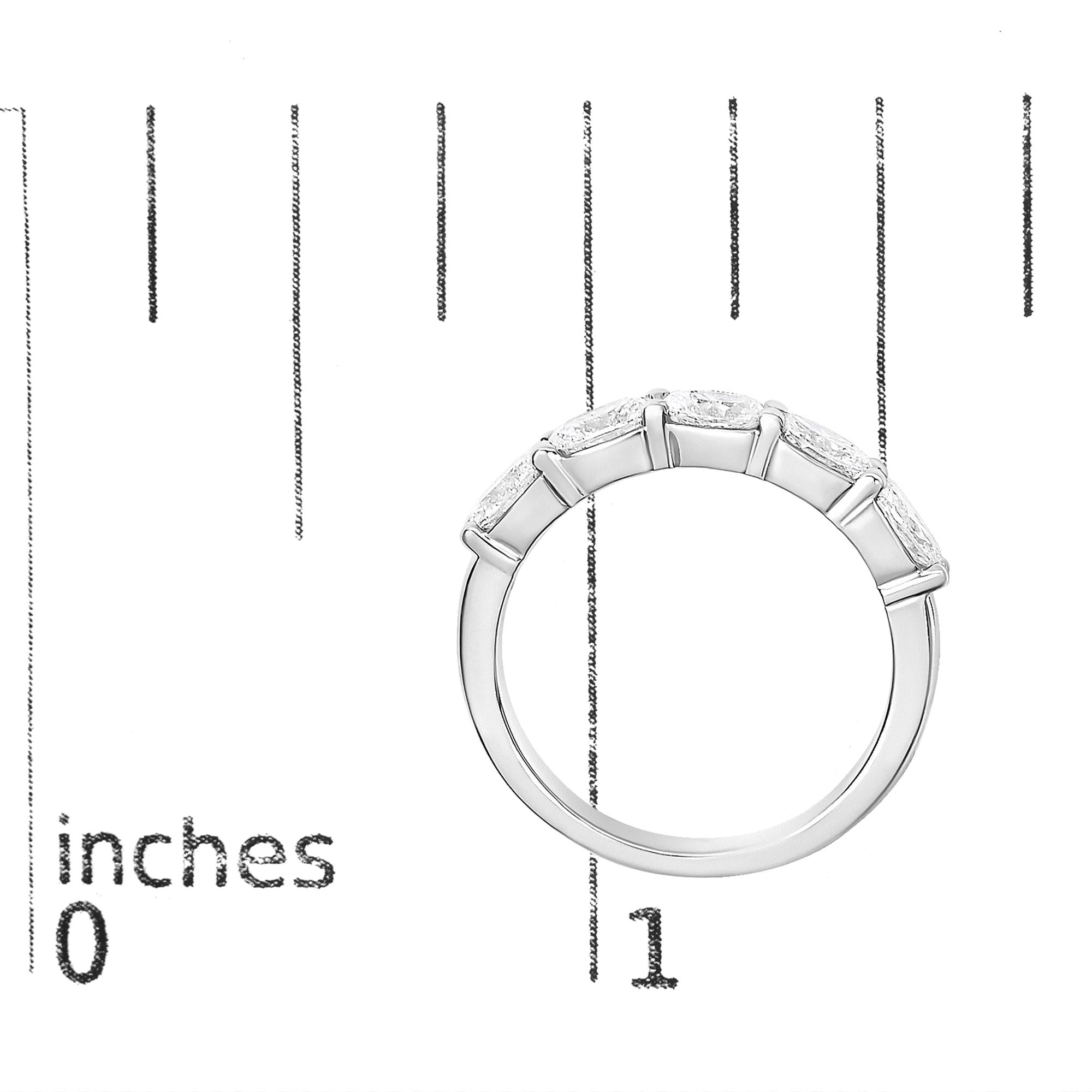 14K White Gold 1 1/4 Cttw Lab Grown Oval East West Band Ring