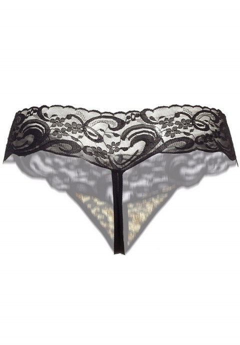 Women's Sexy Lace Leopard Straps Open Crotch G-String