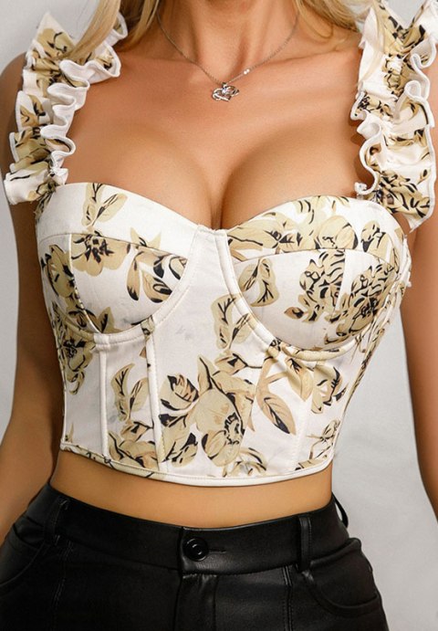 Stylish Floral Bustier Top