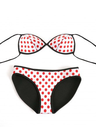 Rubber Polka Dot Bikini Set