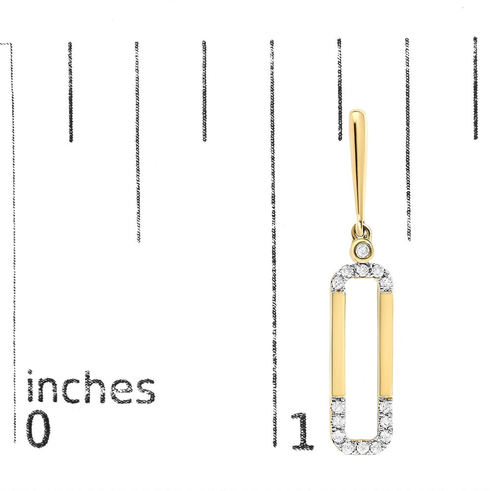 14K Yellow Gold 1/5 Cttw Diamond Paper Clip Dangle Earrings