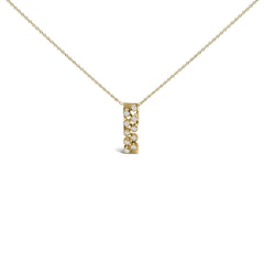 14K Yellow Gold Bezel Set 1/7 Cttw Diamond Vertical Bar Pendant Necklace