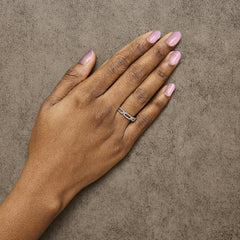 14K White Gold 1/4 Cttw Diamond Paper Clip Ring