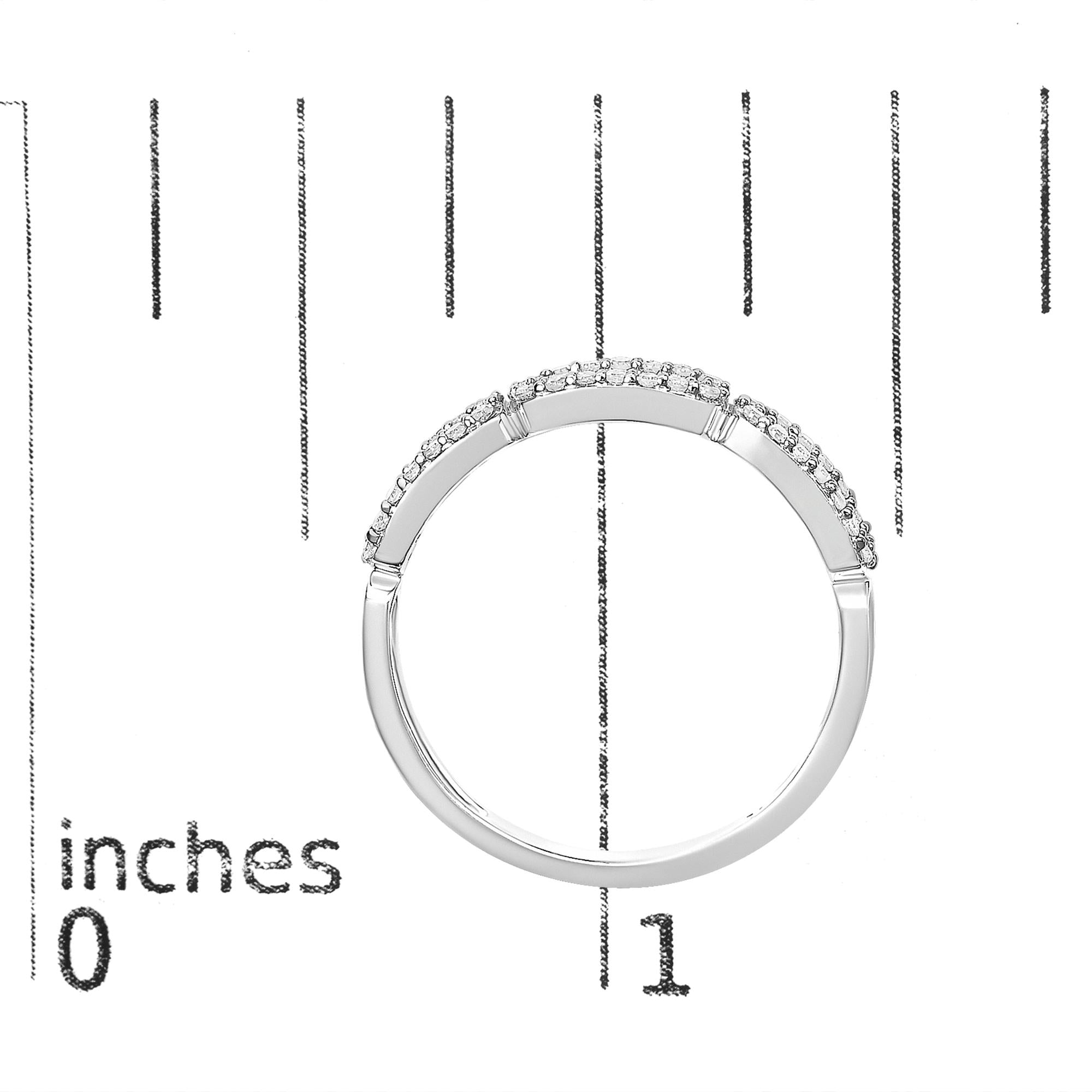 14K White Gold 1/4 Cttw Diamond Paper Clip Ring
