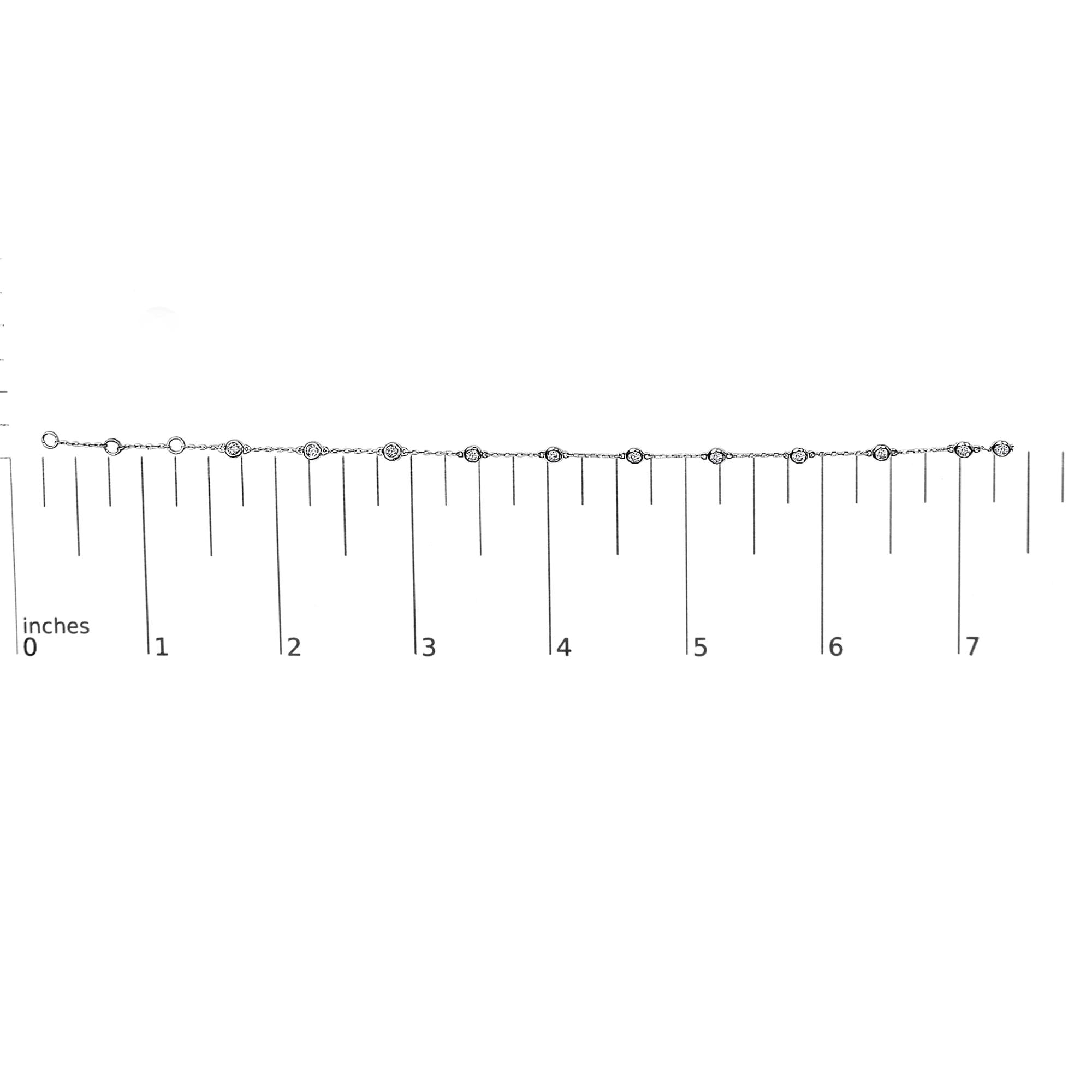 14K White Gold 1/2 Cttw Diamond by Yard Bracelet