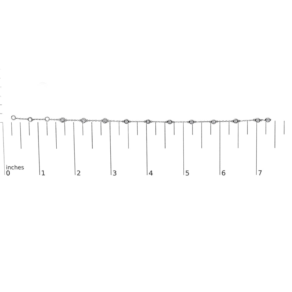 14K White Gold 1/2 Cttw Diamond by Yard Bracelet