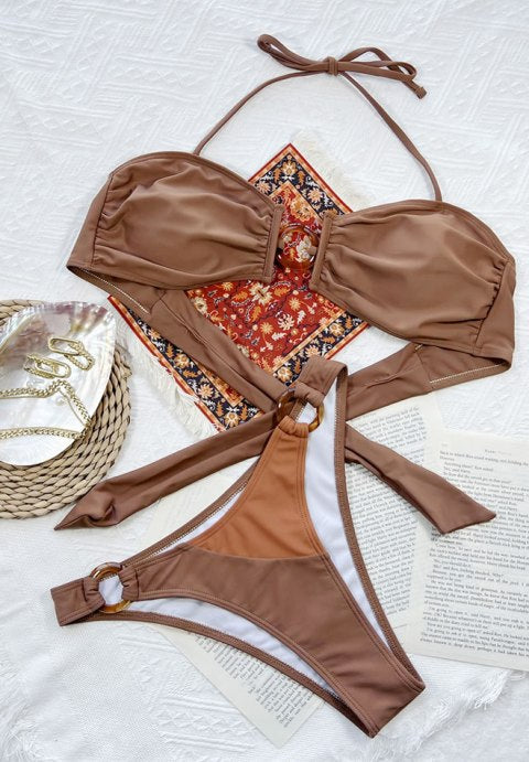 Drinks and Tans Smocked 2 Piece Bikini