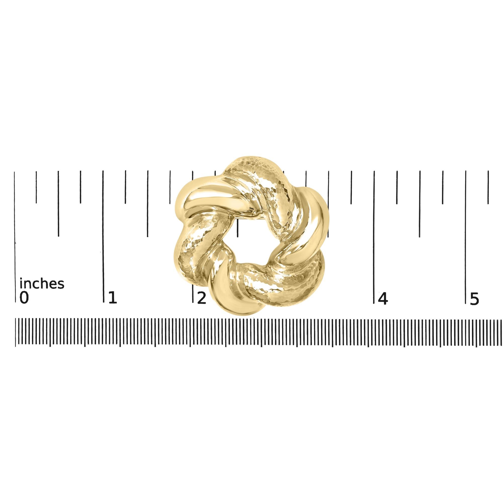 18K Yellow Gold Sculpted Knot Brooch