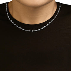 Sterling Silver 3/8 Cttw Diamond Marquise Station Necklace