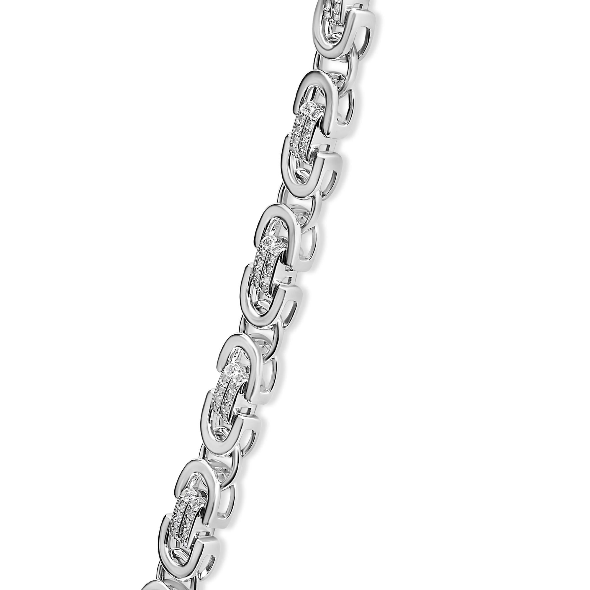 Sterling Silver 2 1/2 Cttw Diamond Eternity Men's Station Necklace