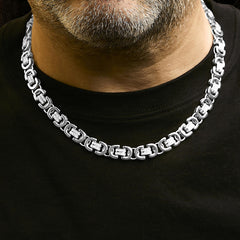 Sterling Silver 2 1/2 Cttw Diamond Eternity Men's Station Necklace