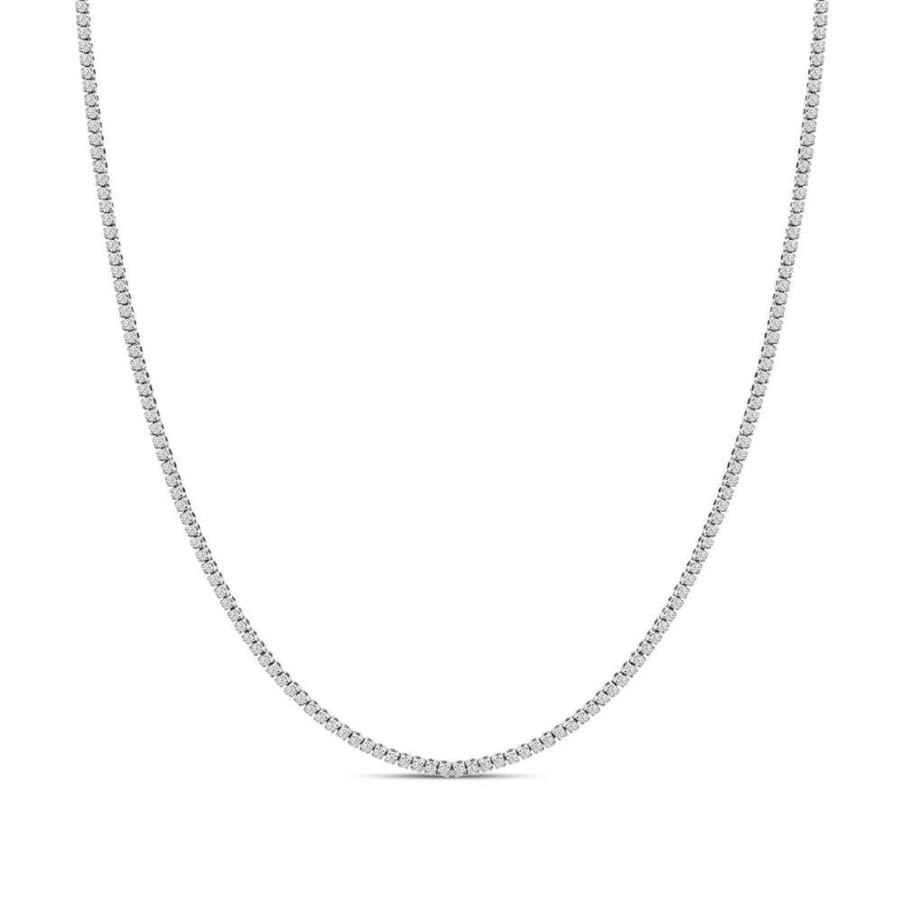 14K White Gold 3.0 Cttw Diamond Tennis Necklace