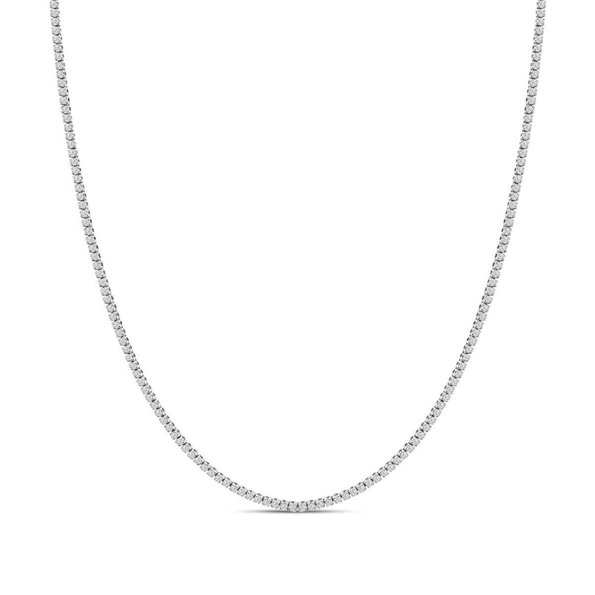 14K White Gold 3.0 Cttw Diamond Tennis Necklace