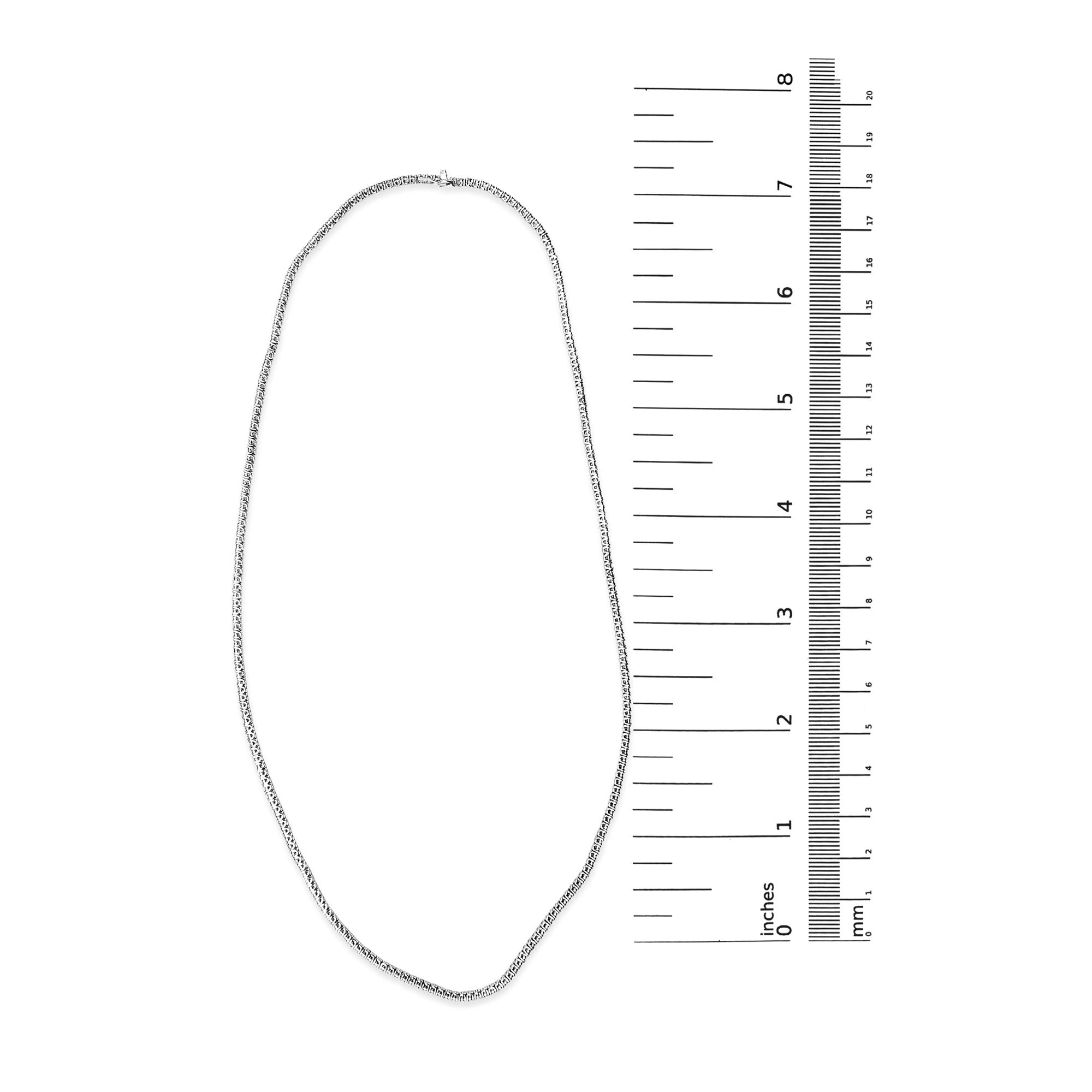 14K White Gold 3.0 Cttw Diamond Tennis Necklace