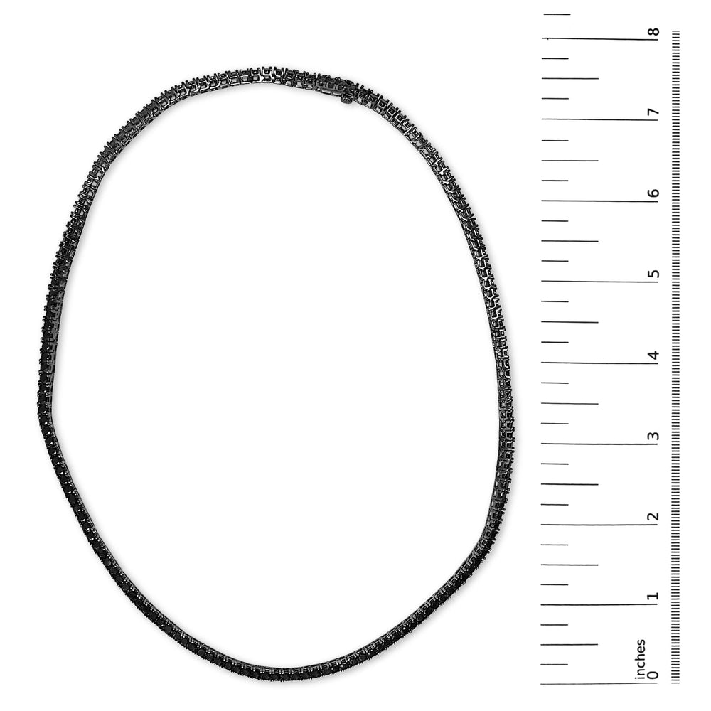 Men's Sterling Silver Black Onyx Tennis Necklace