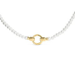 18K Yellow Gold Vermeil Pearl Strand Infinity Necklace
