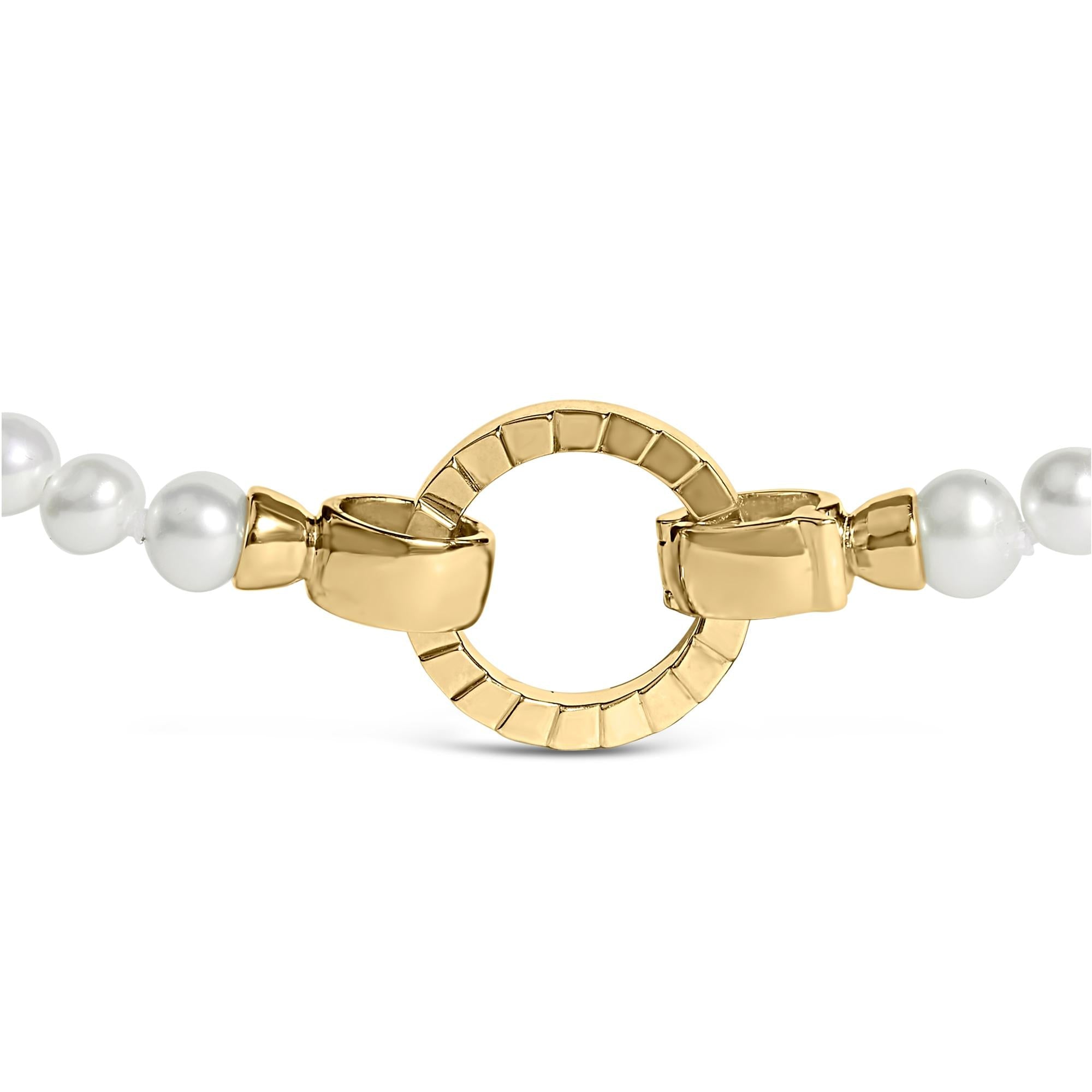 18K Yellow Gold Vermeil Pearl Strand Infinity Necklace