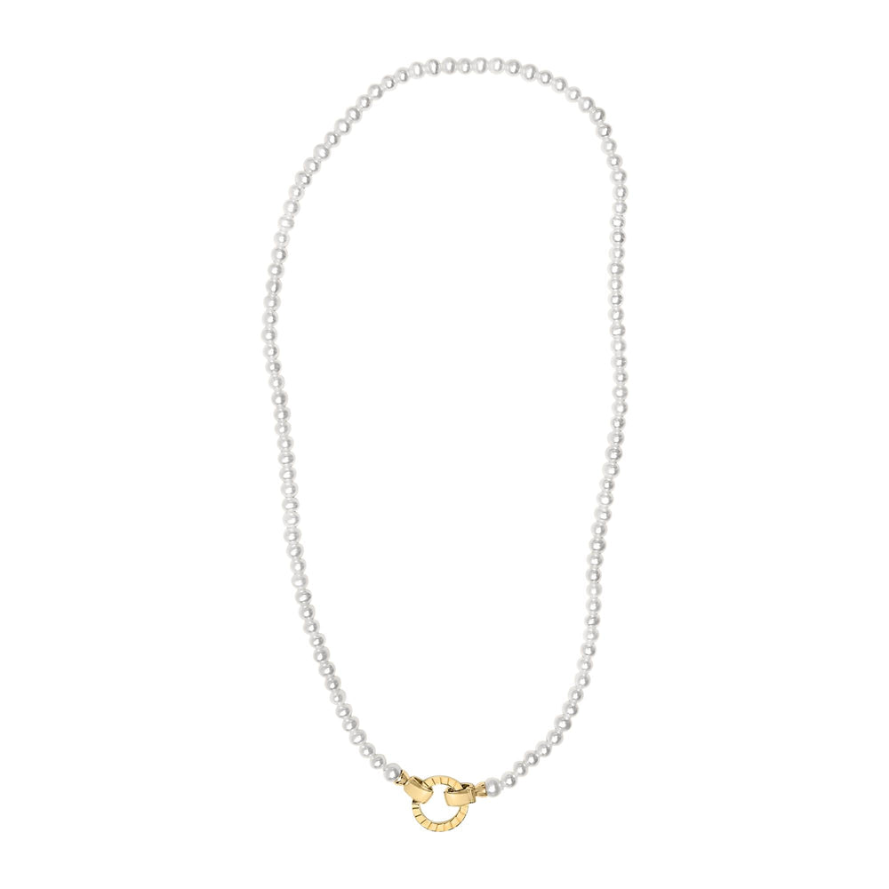18K Yellow Gold Vermeil Pearl Strand Infinity Necklace