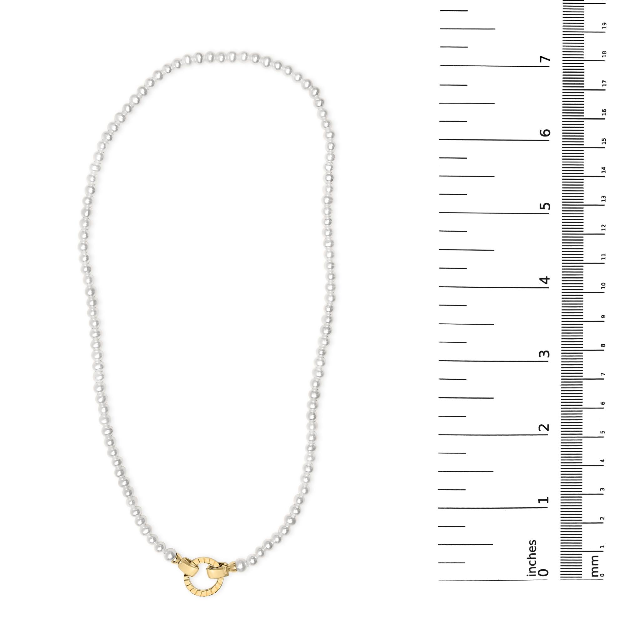 18K Yellow Gold Vermeil Pearl Strand Infinity Necklace