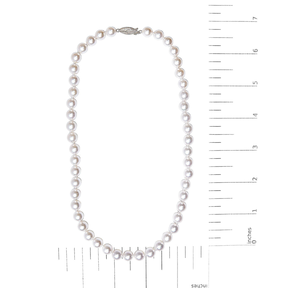 14K Gold 8.0x8.5mm Akoya Pearl Strand Necklace
