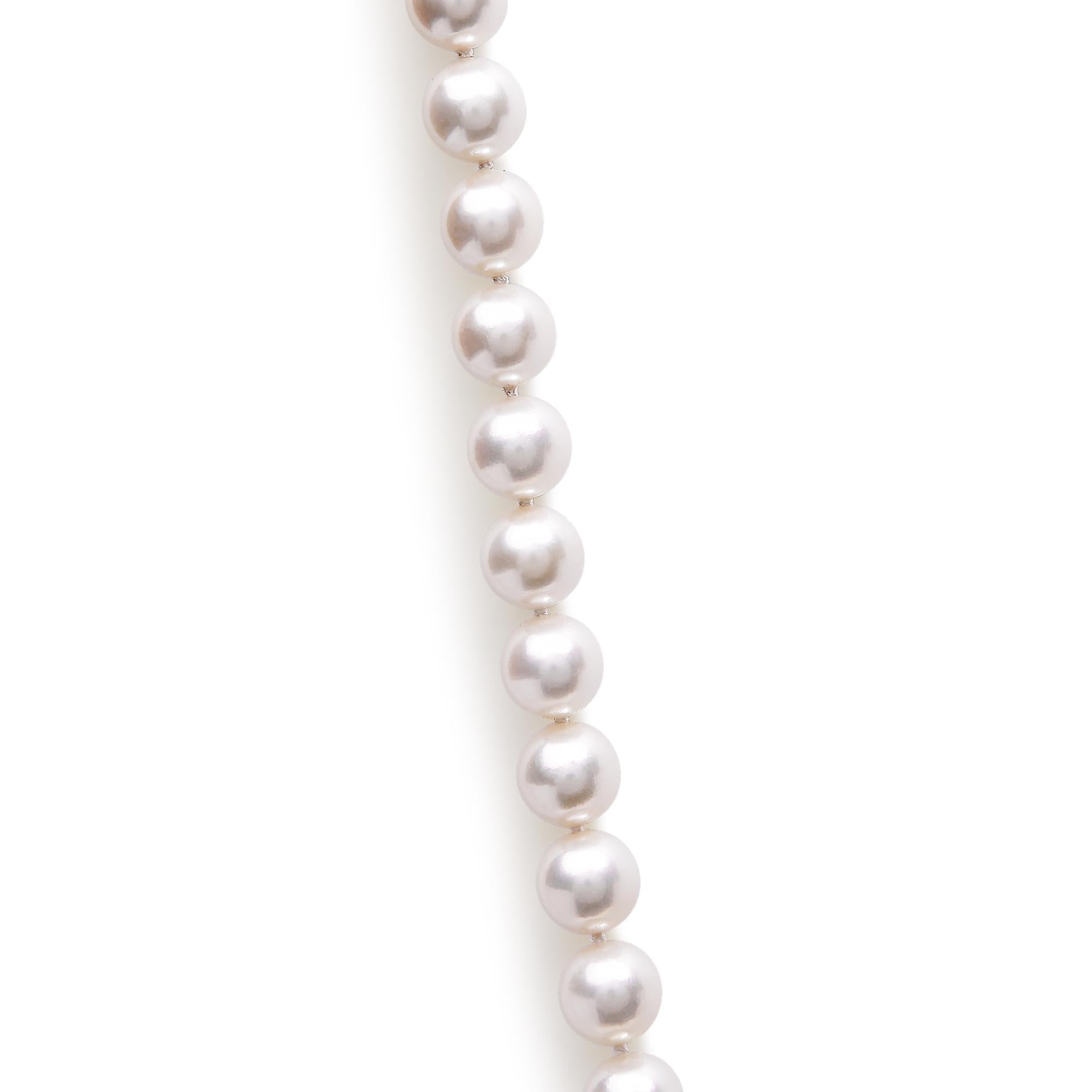14K Gold 8.0x8.5mm Akoya Pearl Strand Necklace