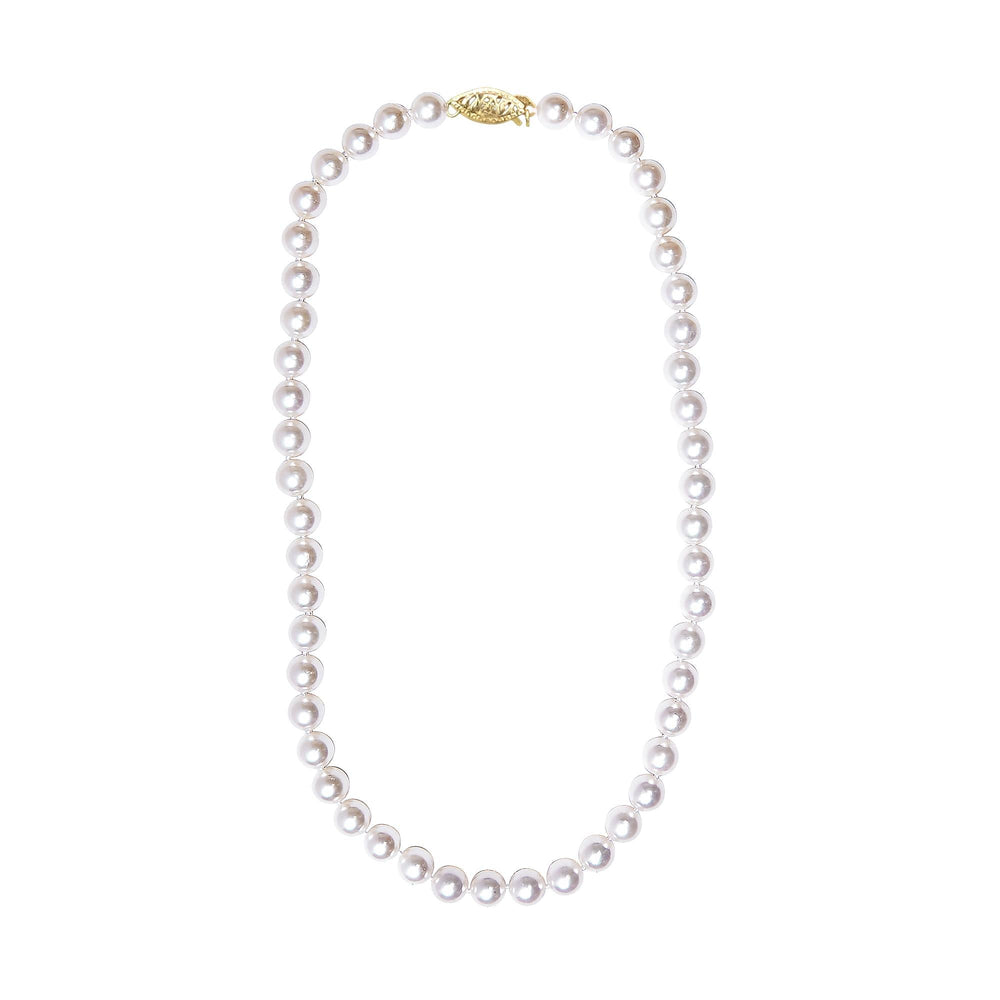 14K Gold 8.0x8.5mm Akoya Pearl Strand Necklace