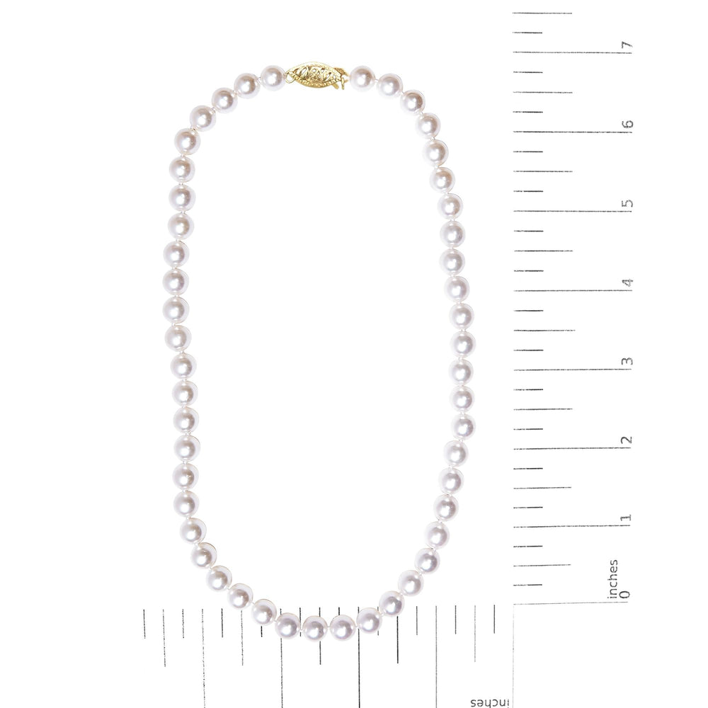 14K Gold 8.0x8.5mm Akoya Pearl Strand Necklace