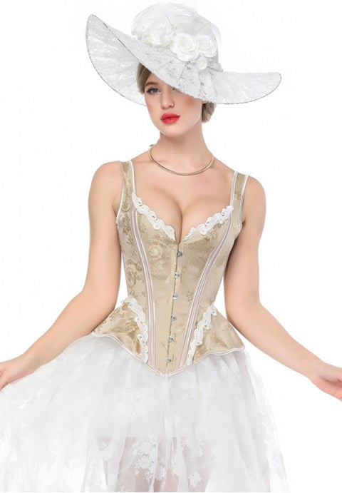 Overbust Vintage Corset With Shoulder Straps